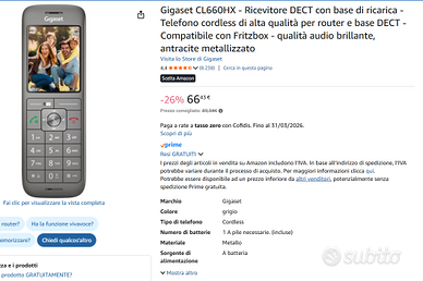 cordless GIGASET ACQUISTATO IL 31/01/2025