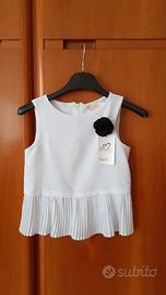 Canottiera bambina bianca elegante 3 - 4 anni