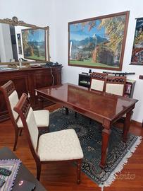 tavolo  piu 4 sedie stile luigi 16