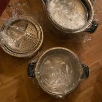 pentole acciaio inox con scolapasta