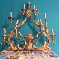 coppia di applique foglia oro dell'ottocento