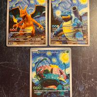 Carte pokemon art fan charizard blastoise venusaur