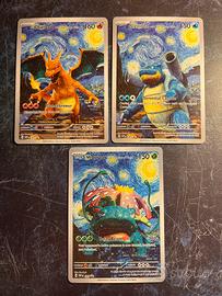 Carte pokemon art fan charizard blastoise venusaur