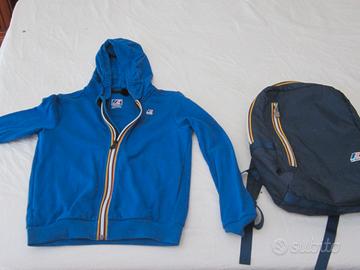 FELPA+ZAINO DELLA K-WAY ORIGIN. IDEALE DA 10 -12 A