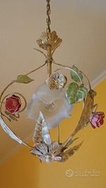 Coppia di lampadari in ferro battuto