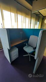 Scrivania smartworking, home office, privacy