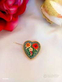 spilla vintage handemade cerimonia micro mosaico 