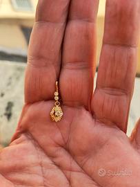 Orecchini pendenti oro giallo vintage anni 50 60