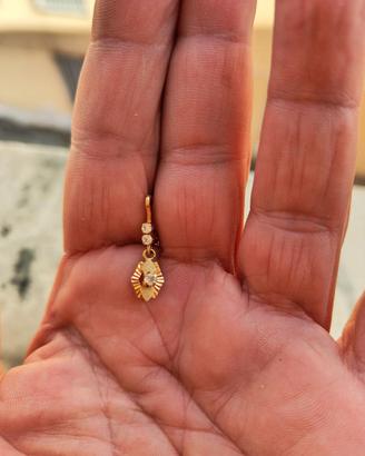 Orecchini pendenti oro giallo vintage anni 50 60