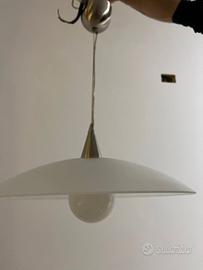 lampadario in vetro e acciaio 