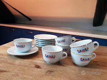 6 tazze tazzine collezione bar caffè Pera vintage