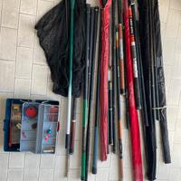 canne da pesca, retino e cassettina