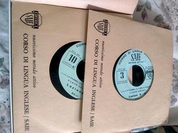 Set Corso inglese vintage SAIE dischi 33giri 1964.