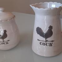 BROCCA E VASO IN CERAMICA SHABBY