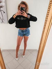 Felpa donna Gaelle corta, colore nero,  Tg  M