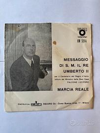 Messaggio di S. M. Il Re Umberto Ii 45 giri