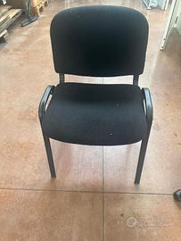 2 Sedie ufficio nere imbottite – senza ruote