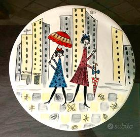 Grande piatto-alzatina Ceramiche Rometti anni ‘60