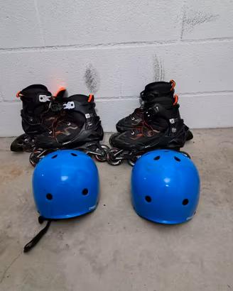 coppia rollerblade bambino + caschi