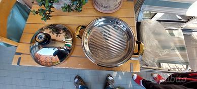 pentola in acciaio con controllo del calore