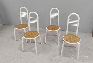 SEDIE VINTAGE PAGLIA DI VIENNA STILE MEMPHIS