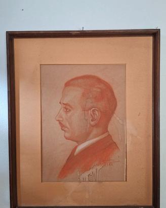 Pregiato disegno originale a sanguigna su carta