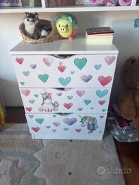 Mobili camera bambina unicorno  e tappetto unicors