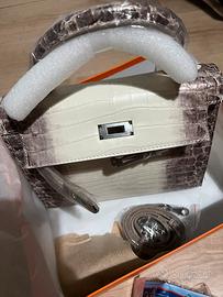 Borsa Donna Elegante Effetto Coccodrillo Hermés