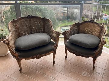 coppia poltroncine in legno