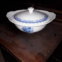 ZUPPIERA IN CERAMICA BIANCA E DECORAZIONE FLOREALE