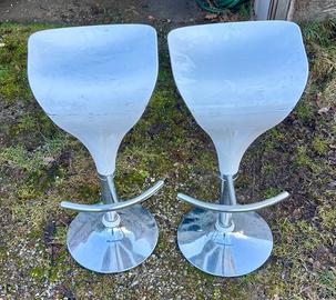 Sgabelli coppia bar pub sedie bianchi