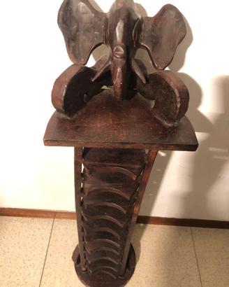 Porta Cd legno elefante etnico torre
