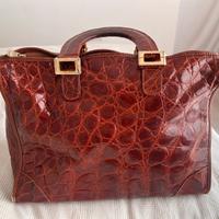 Borsa in vera pelle di coccodrillo vintage