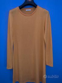 vestito corto in maglia senape calliope taglia s