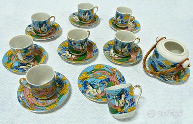 Servizio tazzine più zuccheriera porcellana