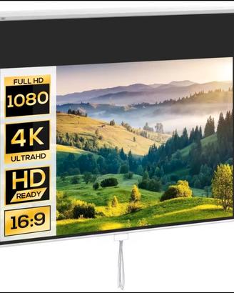 HOMCOM Telo Proiettore da 120, Pollici 4K, 16:19