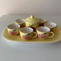 Set Vintage da Tè o Caffè in Ceramica Dipinto