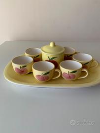Set Vintage da Tè o Caffè in Ceramica Dipinto