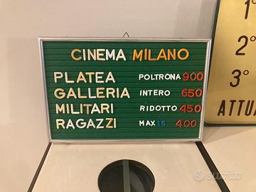 Tabella cinema anni 60 70