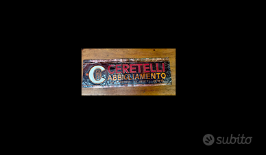 ABBIGLIAMENTO TARGA TABELLA INSEGNA ORIGINALE 1950