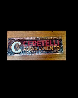 ABBIGLIAMENTO TARGA TABELLA INSEGNA ORIGINALE 1950