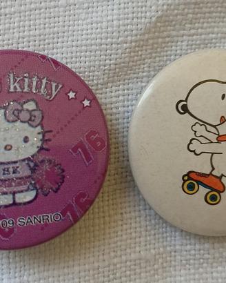 spille vintage Snoopy e Hello Kitty 
