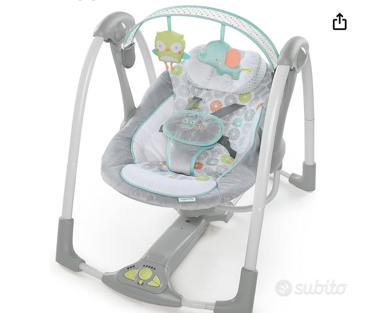 Sdraietta Altalena Elettrica Ixdregan Per Neonati - Bluetooth, App, Imbracatura 5 Punti, 0-9 Kg - Foto 2