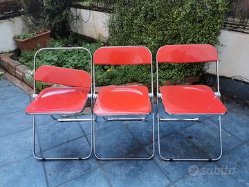 3 Sedie pieghevoli PLIA rosse Anonima Castelli