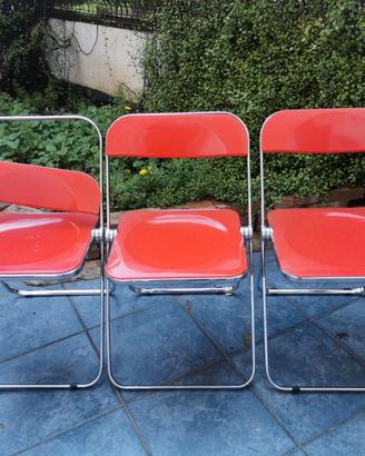 3 Sedie pieghevoli PLIA rosse Anonima Castelli