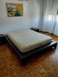 letto contenitore matrimoniale wenge e materasso