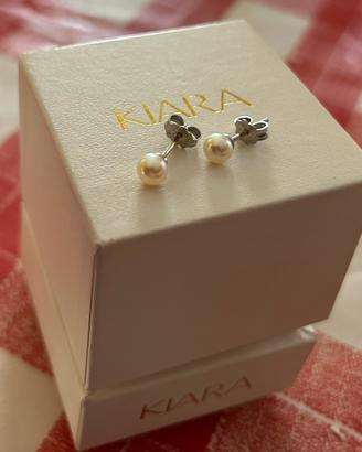 Orecchini in oro 750 18 carati perle vere