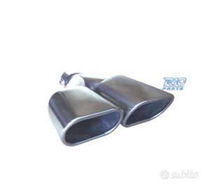 DOPPIO TERMINALE DI SCARICO RETTANGOLARE IN ACCIAI