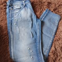 Jeans bambina con perle 12 anni 