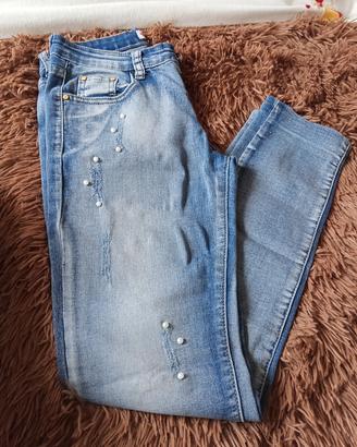 Jeans bambina con perle 12 anni 